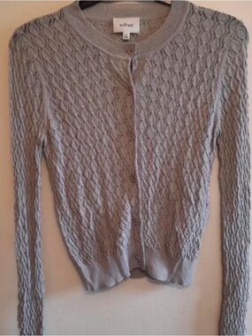 Wilfred Lace Cream Open-Knit Lightweight Cardigan